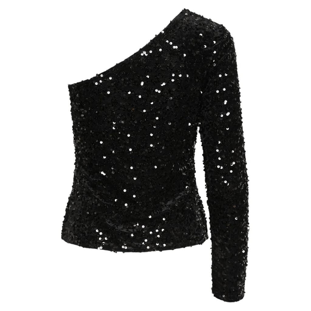 PIECES dame top PCKAM - Black Black sequins Sale