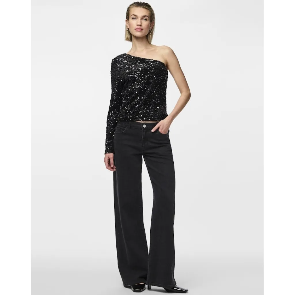 PIECES dame top PCKAM - Black Black sequins Sale