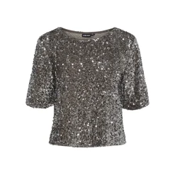 PIECES dame top PCKAM - Morel Silver sequins Clearance