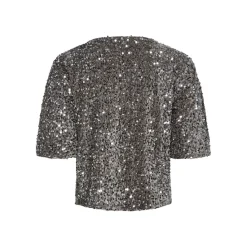 PIECES dame top PCKAM - Morel Silver sequins Clearance