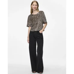 PIECES dame top PCKAM - Morel Silver sequins Clearance