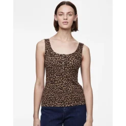 PIECES dame top PCKITTE - Black Leo Hot