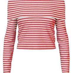 PIECES dame top PCLAYA - Bright White High risk red Best