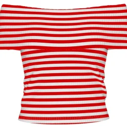 PIECES dame top PCLAYA - High Risk Red White stripes Clearance