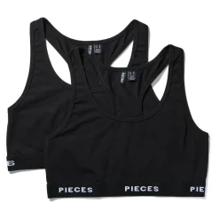 PIECES dame top PCLOGO - Black Hot