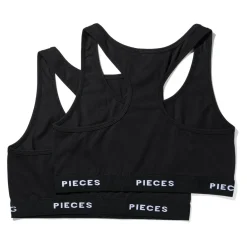PIECES dame top PCLOGO - Black Hot