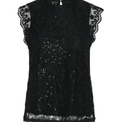 PIECES dame top PCOLLINE - Black