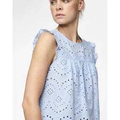 PIECES dame top PCVILDE - Cashmere Blue Online