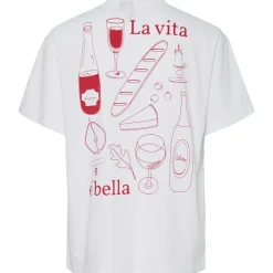 PIECES dame t-shirt PCALMA - Bright White RED LA VITA Sale