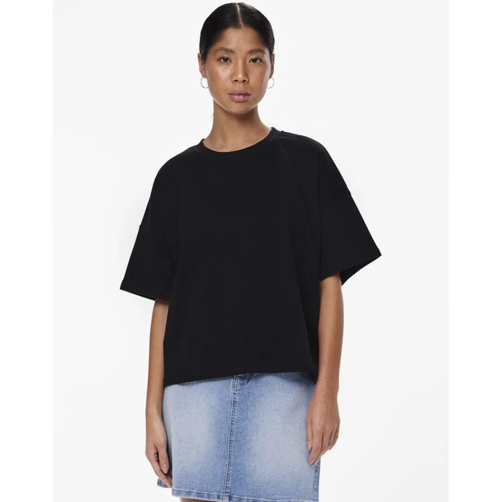 PIECES dame T-shirt PCCHILLI SUMMER - Black