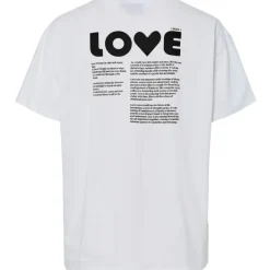 PIECES DAME T-SHIRT PCJINDLE - Bright White Black Love Clearance