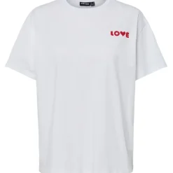 PIECES DAME T-SHIRT PCJINDLE - Bright White Love Clearance