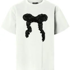 PIECES DAME T-SHIRT PCMAUDELLE - Bright White Black BOW Discount