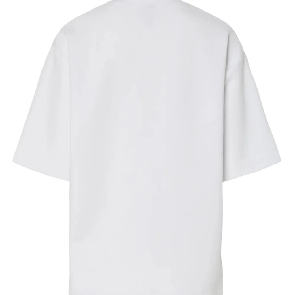 PIECES DAME T-SHIRT PCMUNA - Bright White Black Embroidery