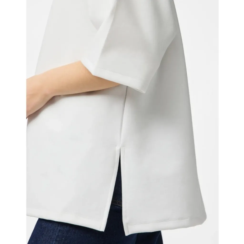 PIECES DAME T-SHIRT PCMUNA - Bright White Black Embroidery