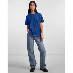 PIECES dame t-shirt PCRIA - Mazarine Blue