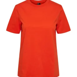 PIECES dame t-shirt PCRIA - Tangerine Tango Hot