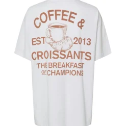 PIECES dame t-shirt PCTRIXIE - Bright White SUNBURN CROISSANT Best