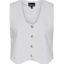 PIECES dame vest PCANNICA - Bright White Best