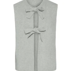 PIECES dame vest PCSILLY - Light Grey Melange Clearance