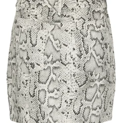 PIECES X DITTE ESTRUP X CILLE FJORD PCJESSICA SHORT SKIRT - Bright White Snake Print Discount