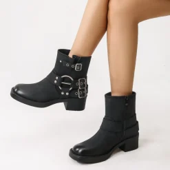 SHOES Sala Dame bikerstøvler 9201 - Black Outlet