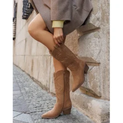 SHOES Talia dame cowboystøvler 5677-1 - Camel Online