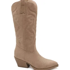 SHOES Talia dame cowboystøvler 5677-1 - Kaki Discount