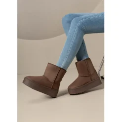 SHOES Tulle dame bamsestøvler 6432 - Brown Best