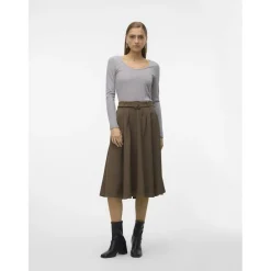 Vero Moda dame bluse VMBRITT - Light Grey Melange Outlet