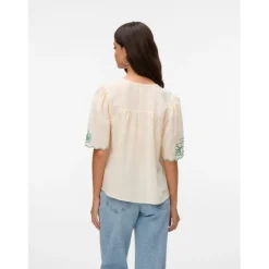 Vero Moda dame bluse VMBRIDGET - Birch BOSPHORUS EMB. Clearance