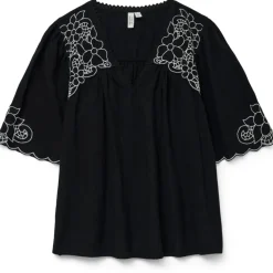 Vero Moda dame bluse VMBRIDGET - Black CLOUD DANCER EMB. Online