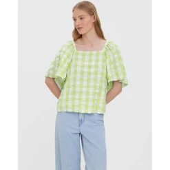 Vero Moda dame bluse VMSODY - Shadow Lime Snow White Clearance