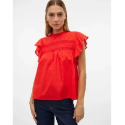 Vero Moda dame bluse VMTRINE - High risk red Sale