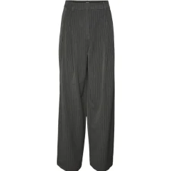 Vero Moda dame bukser VMSILJE - Dark Grey Melange PINSTRIPE Best