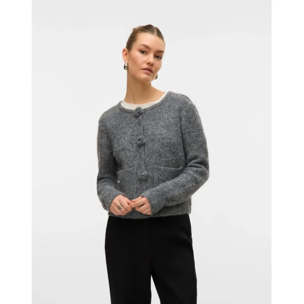 Vero Moda DAME CARDIGAN VMBLOSSOM - Medium grey melange Online