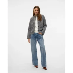 Vero Moda dame cardigan VMHAYLI - Light Grey Melange Dark grey melange Outlet