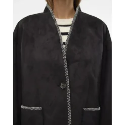 Vero Moda dame jakke VMLIVA - Black WHITE DETAIL Sale