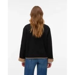 Vero Moda DAME JAKKE VMNANNIE - Black Silver Mink Binding Clearance