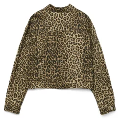 Vero Moda dame jakke VMTALLULAH - Silver Mink LEOPARD New