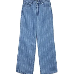 Vero Moda dame jeans VMKATHY - Medium Blue Denim Stripes WHITE Clearance