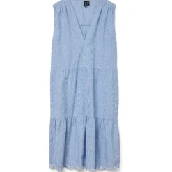 Vero Moda dame kjole VMNIKA - Cashmere Blue Bright White Outlet
