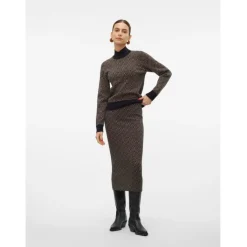 Vero Moda dame nederdel VMARIA - Black W. SILVER MINK GRAFIC PRINT Hot