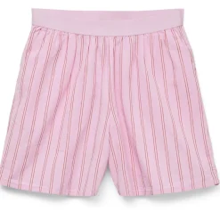 Vero Moda dame shorts VMCHARLOTTE - Bonbon Stripes Fiery red/cloud dancer
