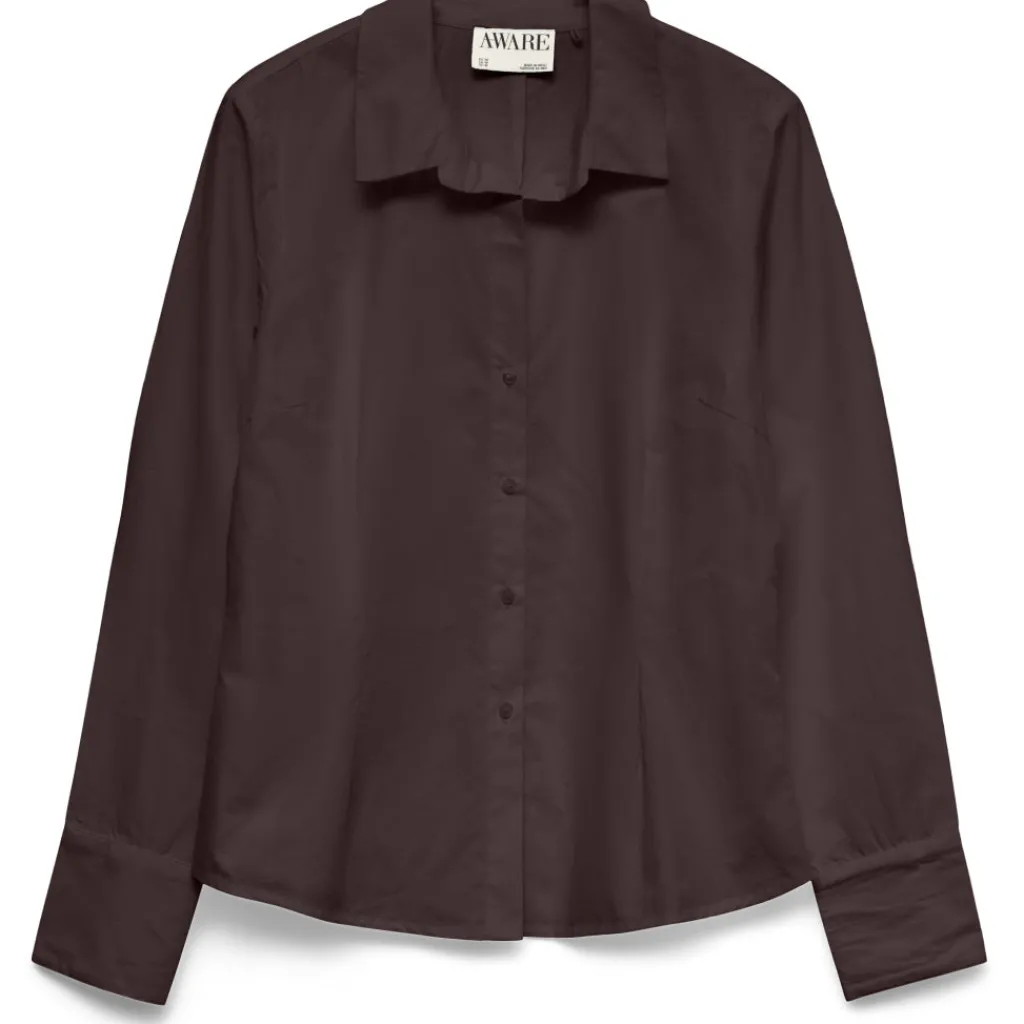 Vero Moda Dame Skjorte AWUMS - Chocolate Plum