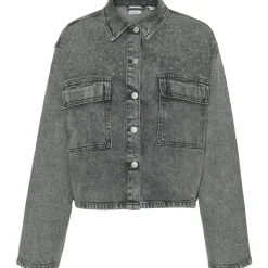 Vero Moda dame skjorte VMELLAS - Light Grey Denim STUDS Hot