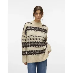 Vero Moda dame strik trøje VMAMPLE - Birch chocolate torte Clearance