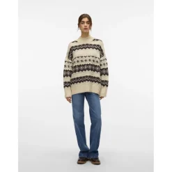 Vero Moda dame strik trøje VMAMPLE - Birch chocolate torte Clearance