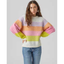 Vero Moda dame strik VMCRUZ - Birch W. SKYWAY/TANGERINE/SACHET/SULPHUR