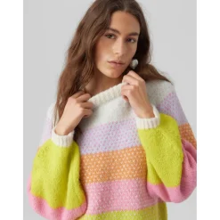 Vero Moda dame strik VMCRUZ - Birch W. SKYWAY/TANGERINE/SACHET/SULPHUR